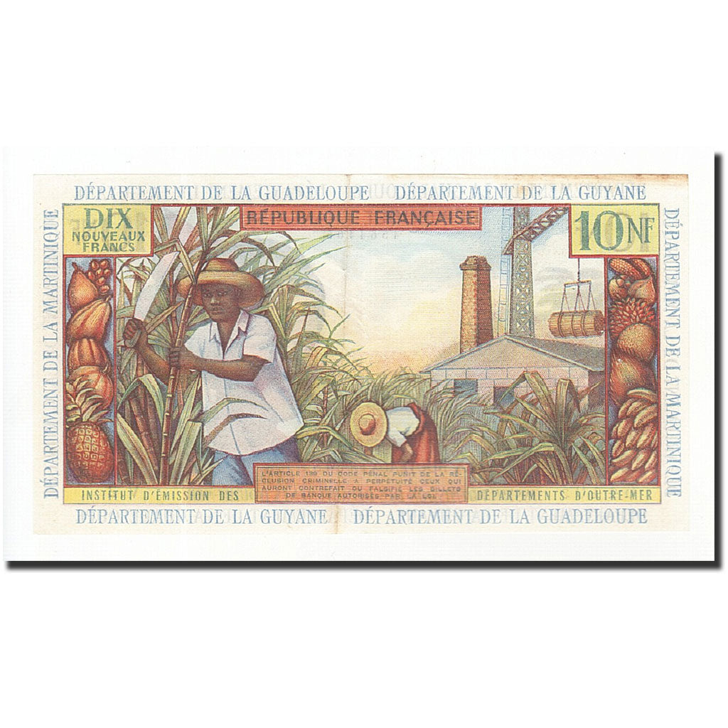 Banknote, French Antilles, 10 Nouveaux Francs, 1963, AU(55-58), KM:5a