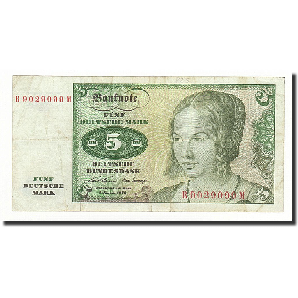 Banknote, GERMANY - FEDERAL REPUBLIC, 5 Deutsche Mark, 1970-1980, 1970-01-02