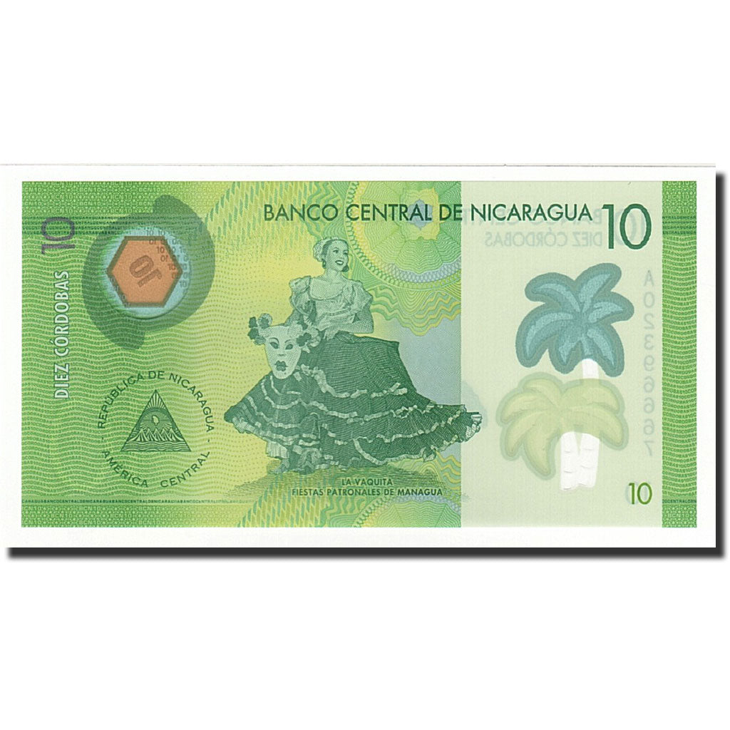 Billet, Nicaragua, 10 Cordobas, 2015, NEUF