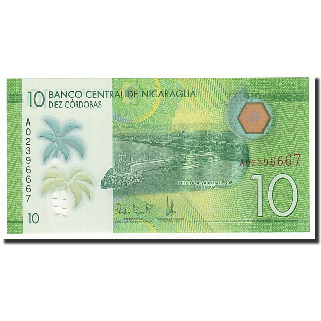 Billet, Nicaragua, 10 Cordobas, 2015, NEUF