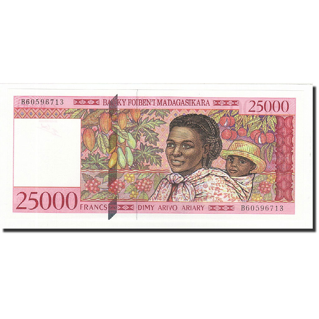 Banknote, Madagascar, 25,000 Francs = 5000 Ariary, 1998, KM:82, UNC(65-70)