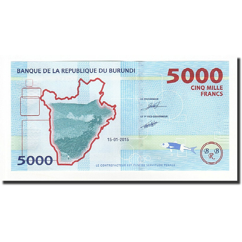 Billete, 5000 Francs, Burundi, 2015.01.15, UNC