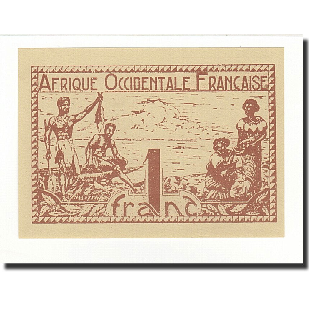 Banknote, French West Africa, 1 Franc, Undated (1944), KM:34b, UNC(65-70)