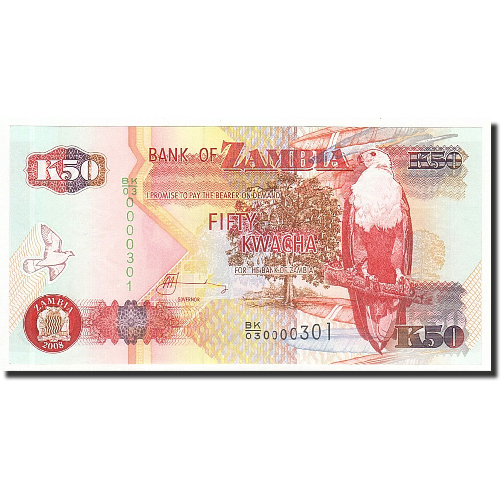 Banknote, Zambia, 50 Kwacha, 2008, KM:37g, UNC(65-70)