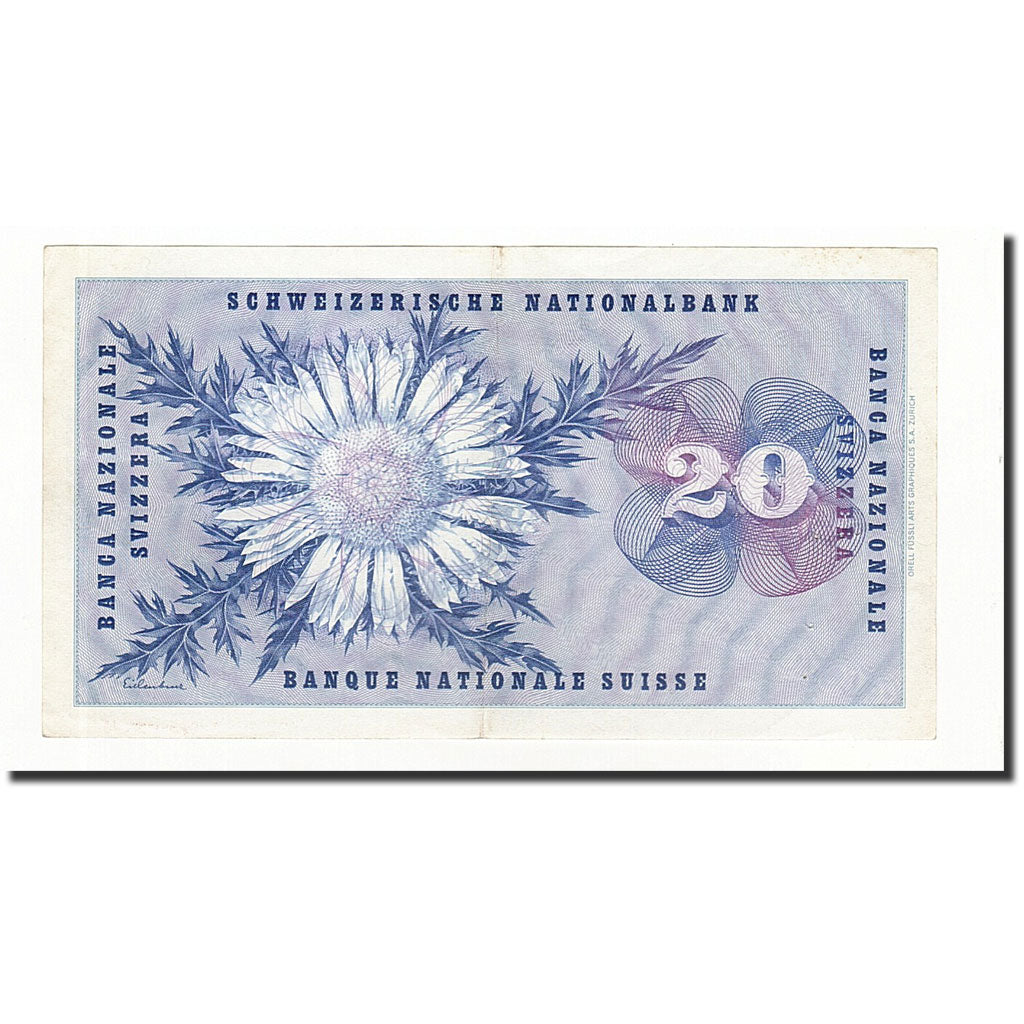 Banknote, Switzerland, 20 Franken, 1957-10-04, KM:46e, EF(40-45)