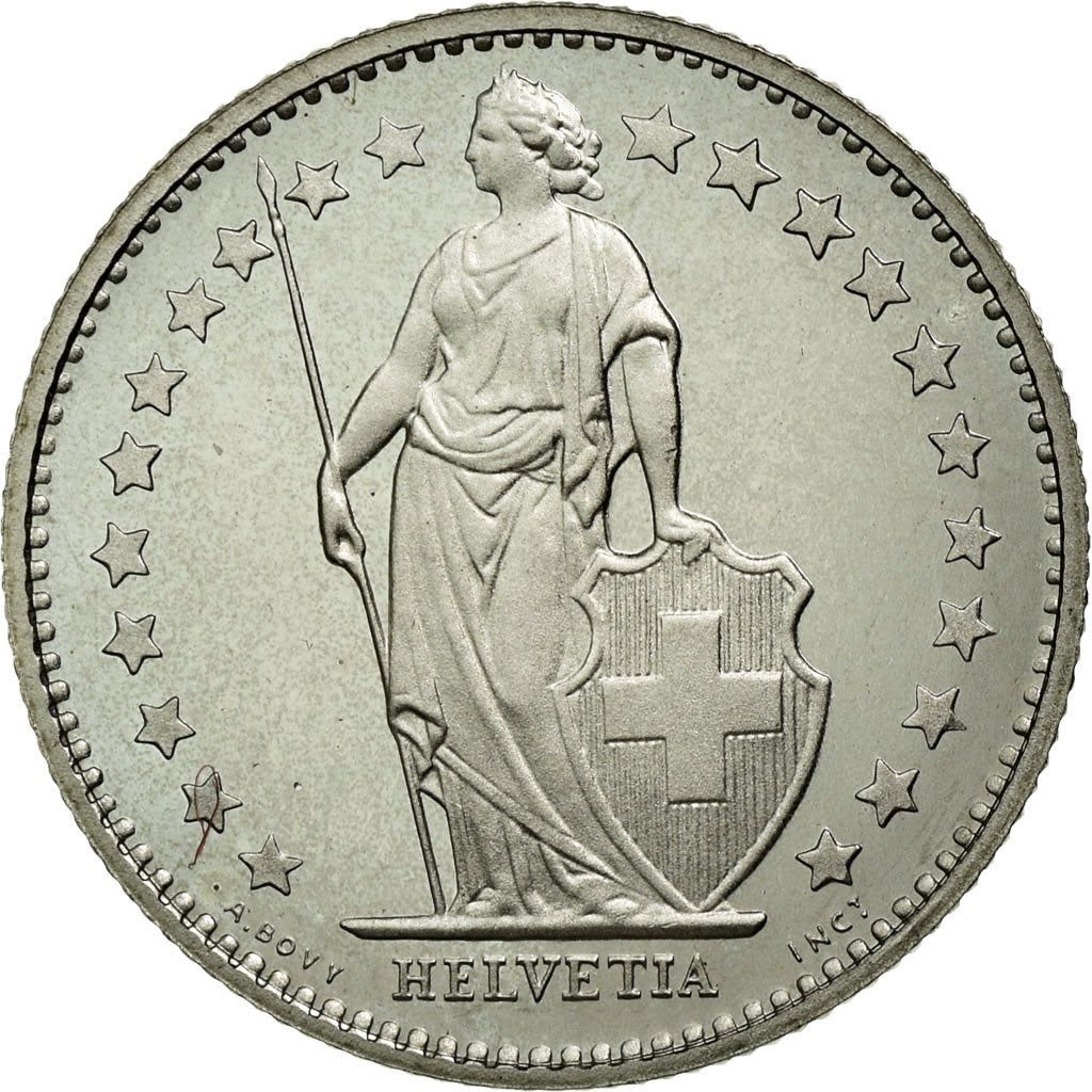 Coin, Switzerland, 1/2 Franc, 1980, Bern, MS(65-70), Copper-nickel, KM:23a.1