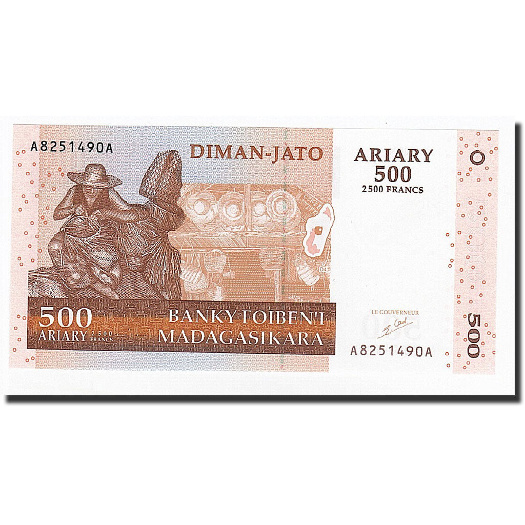 Banknote, Madagascar, 500 Ariary, 2004, KM:88a, UNC(65-70)