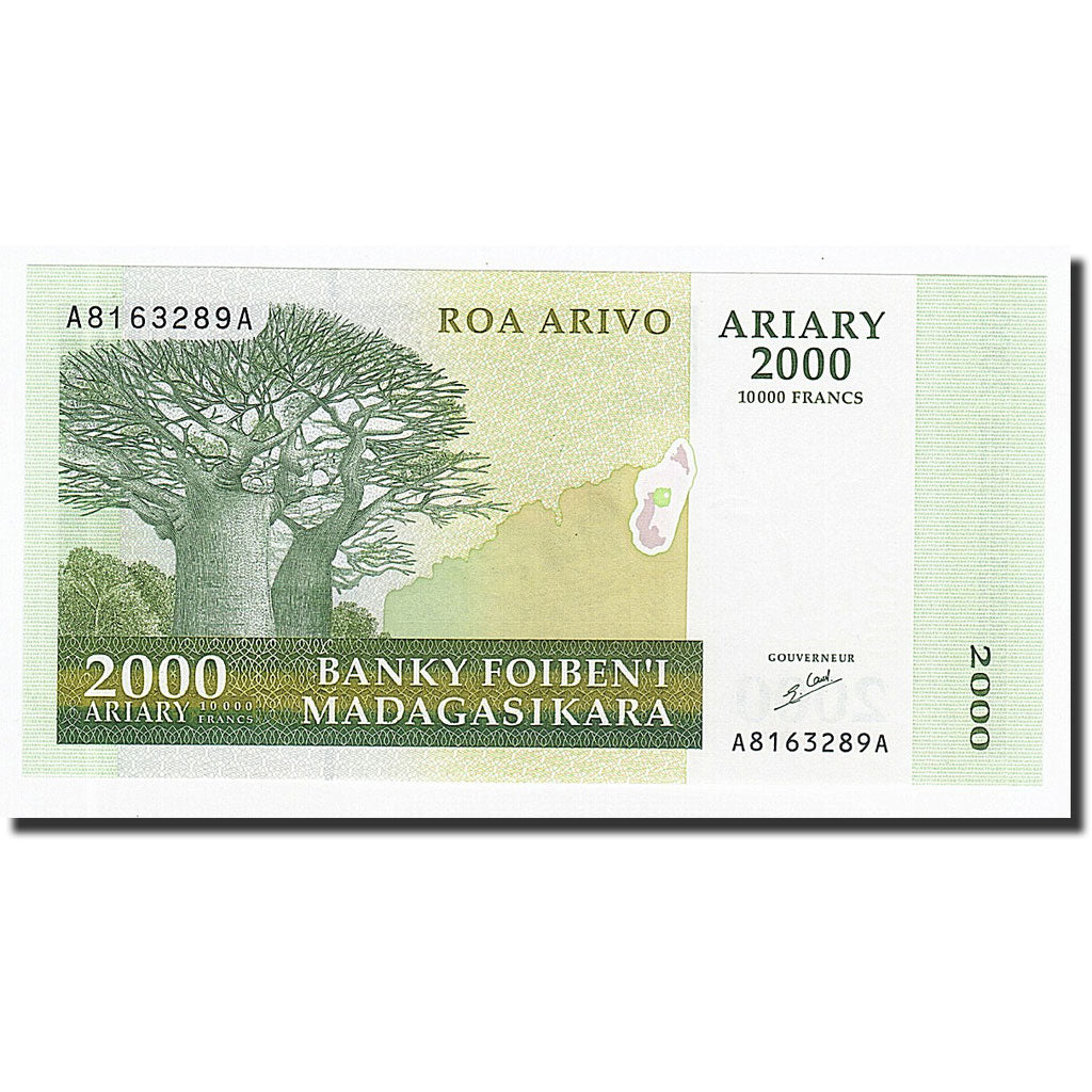 Banconote, Madagascar, 2000 Ariary, 2003, KM:83, FDS
