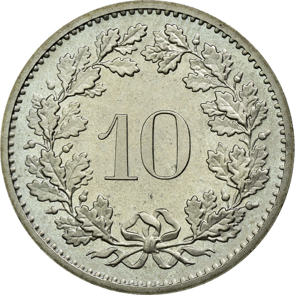 Coin, Switzerland, 10 Rappen, 1980, Bern, MS(65-70), Copper-nickel, KM:27