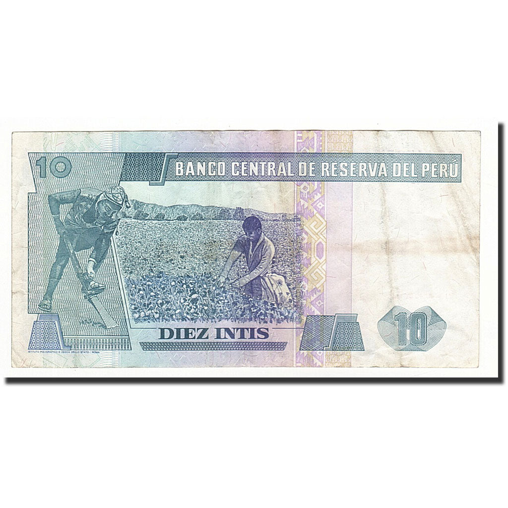 Banknote, Peru, 10 Intis, 1987-06-26, KM:129, VF(20-25)