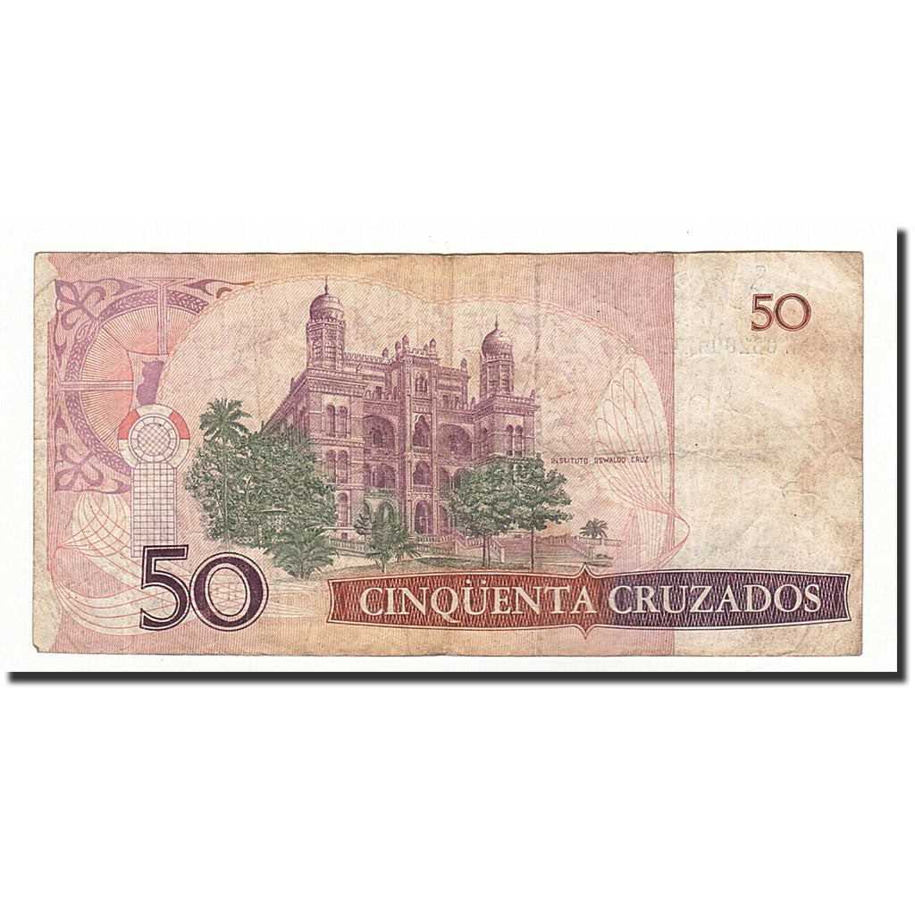 Banknote, Brazil, 50 Cruzados, 1986, KM:210a, VG(8-10)