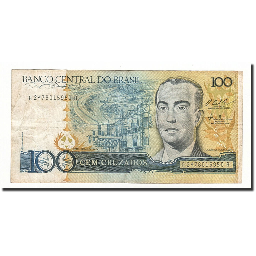 Banknote, Brazil, 100 Cruzados, 1987, KM:211c, VG(8-10)