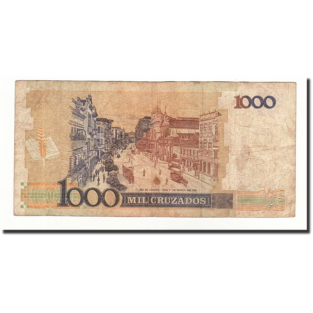Banknote, Brazil, 1000 Cruzados, 1988, KM:213b, VG(8-10)