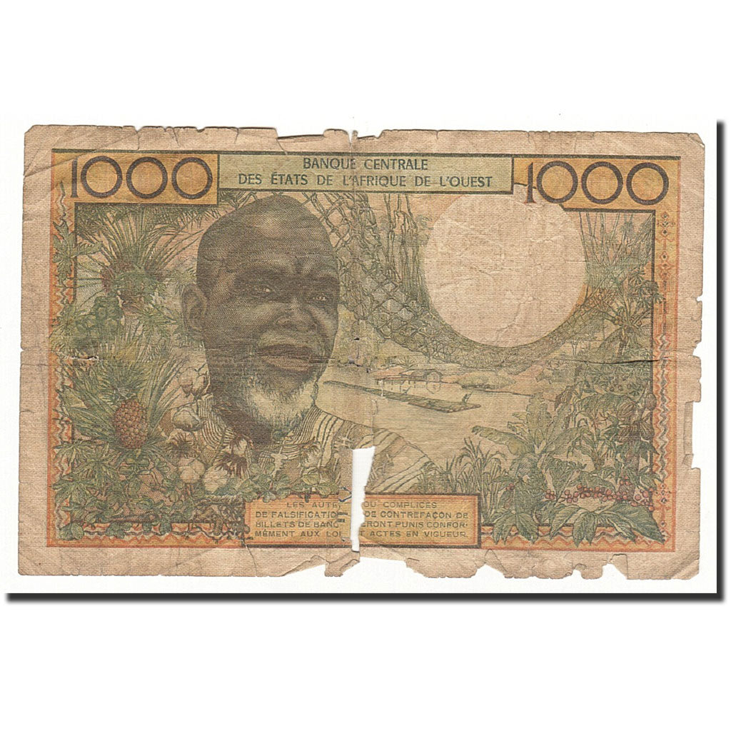 Billet, West African States, 1000 Francs, Undated (1959-65), KM:703Kg, AB