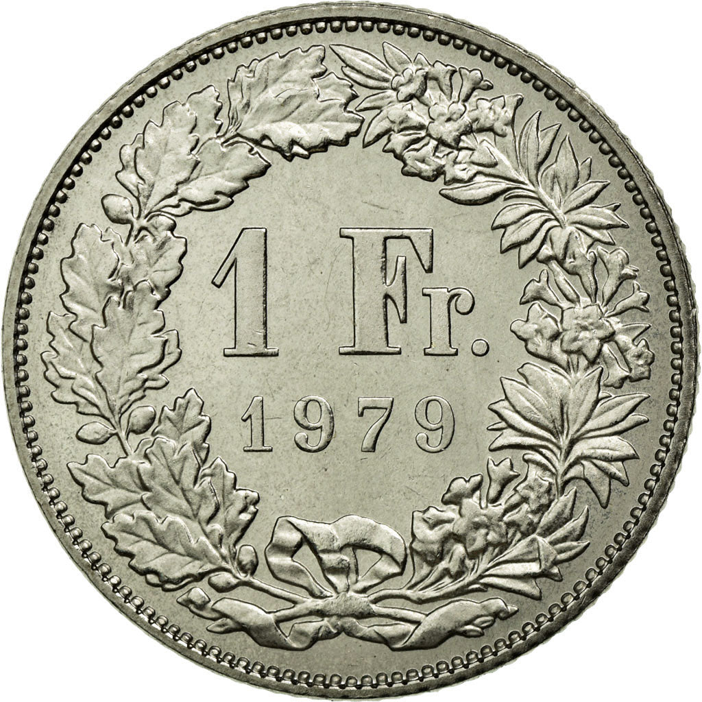 Coin, Switzerland, Franc, 1979, Bern, MS(65-70), Copper-nickel, KM:24a.1