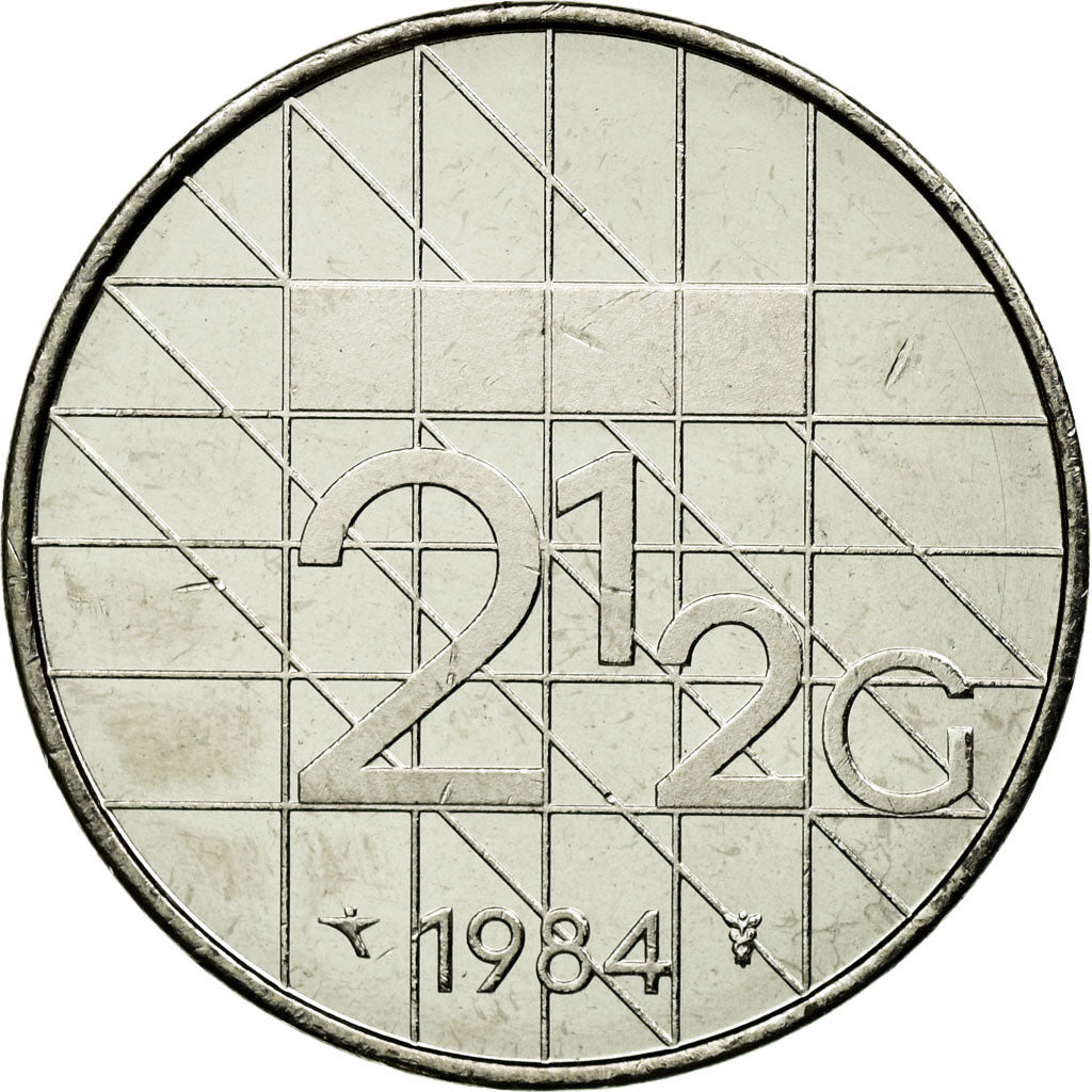Münze, Niederlande, Beatrix, 2-1/2 Gulden, 1984, UNZ, Nickel, KM:206