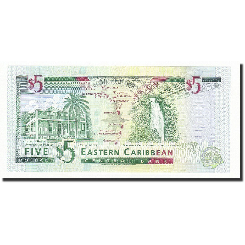 Billet, Etats des caraibes orientales, 5 Dollars, Undated (1994), KM:31m, NEUF