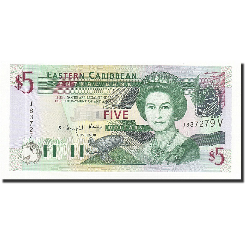 Billet, Etats des caraibes orientales, 5 Dollars, Undated (2003), KM:42Av, NEUF