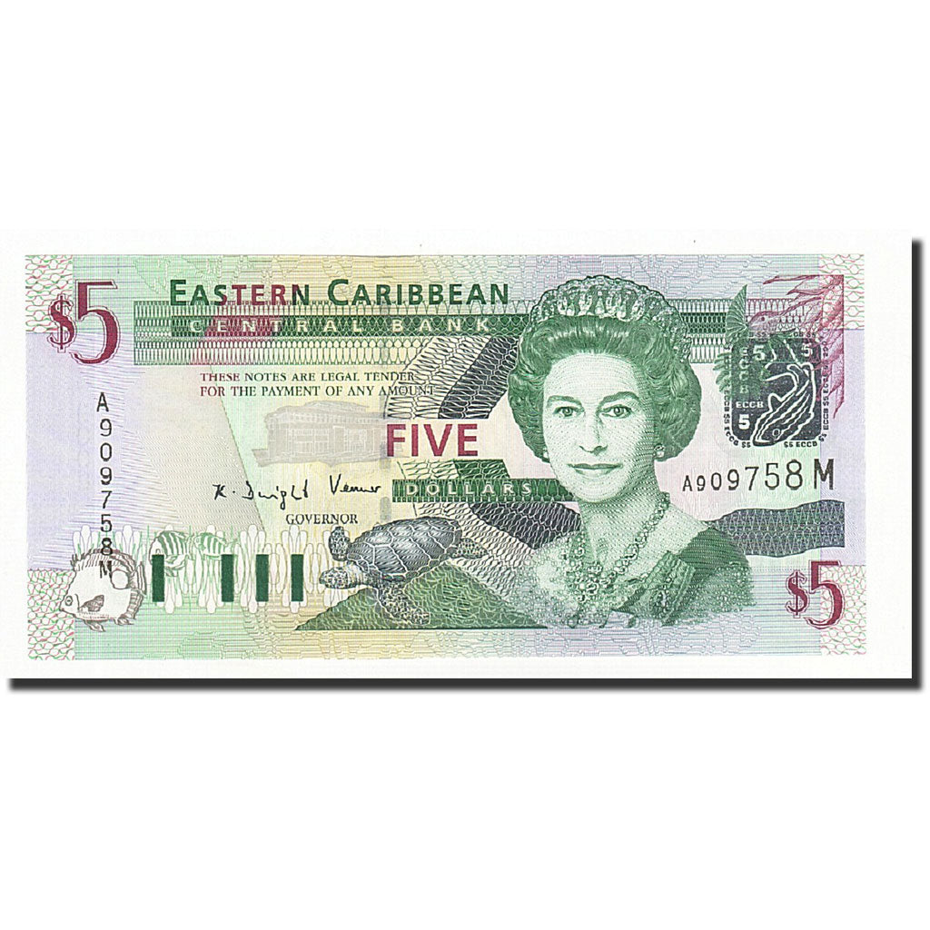 Billet, Etats des caraibes orientales, 5 Dollars, Undated (2003), KM:42m, NEUF