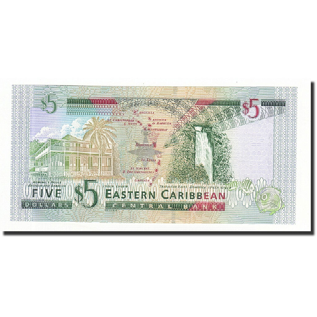 Billet, Etats des caraibes orientales, 5 Dollars, Undated (2003), KM:42m, NEUF
