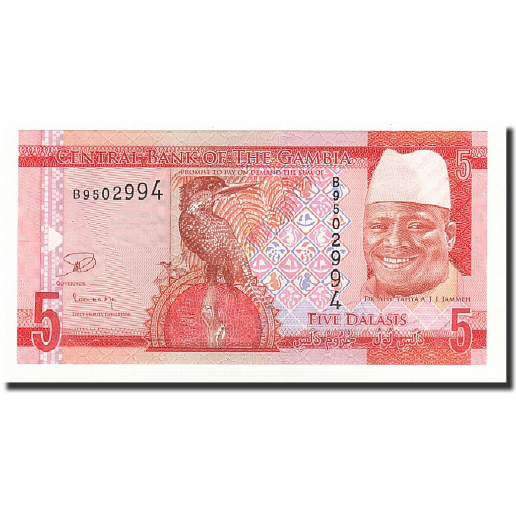 Banconote, Gambia, 5 Dalasis, 2015, FDS