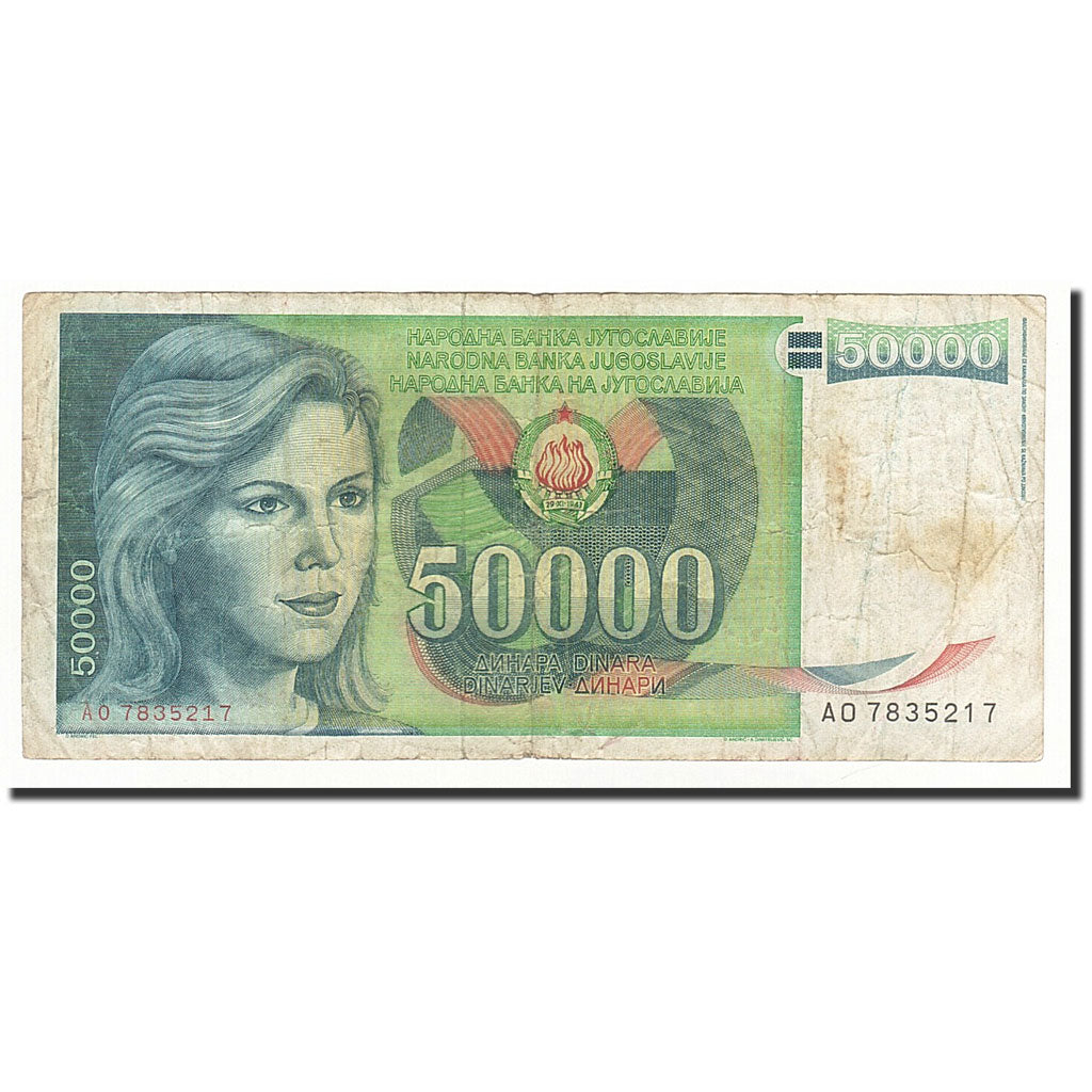 Billet, Yougoslavie, 50,000 Dinara, 1968-05-01, KM:96, B+