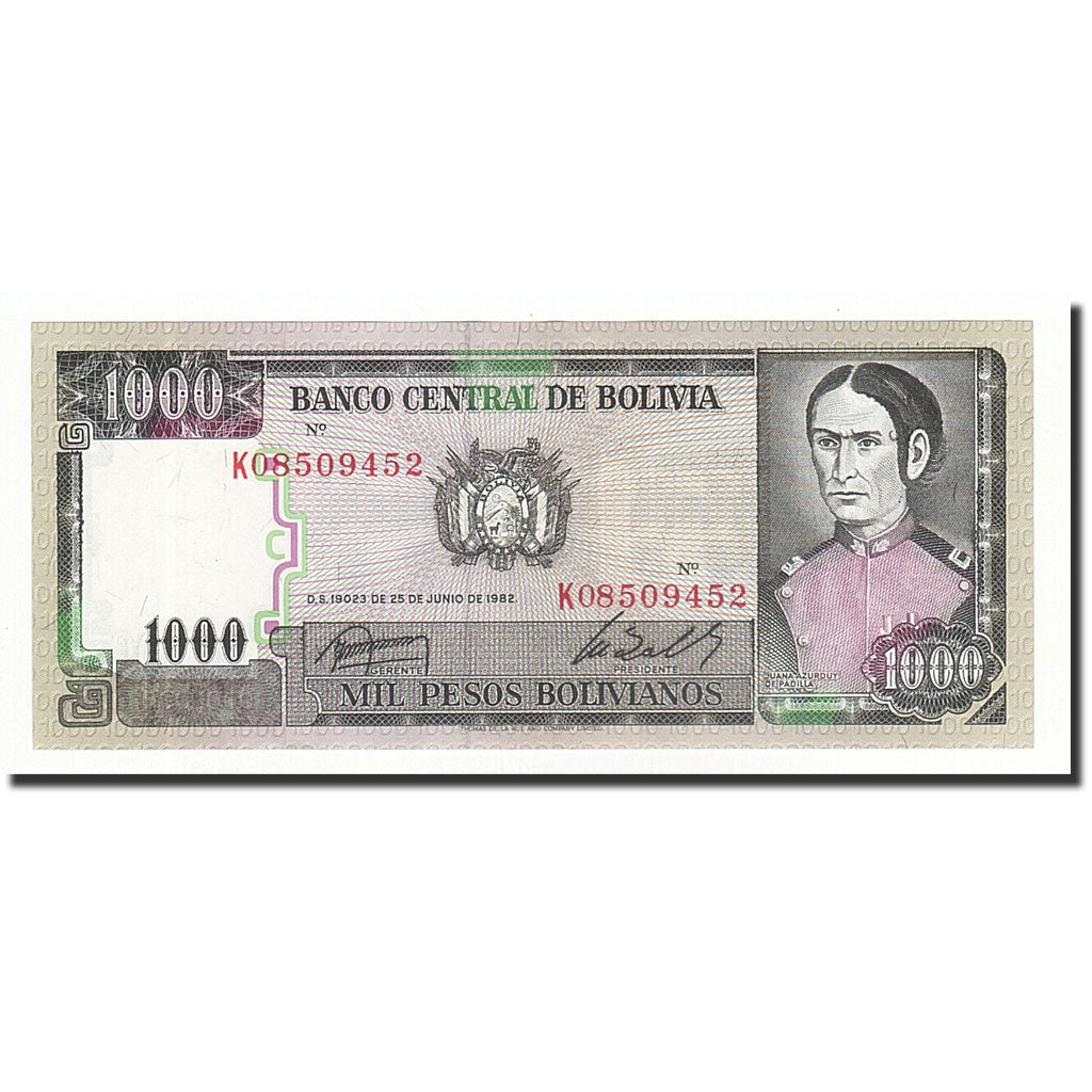 Geldschein, Bolivien, 1000 Pesos Bolivianos, 1982-06-25, KM:167a, UNZ-
