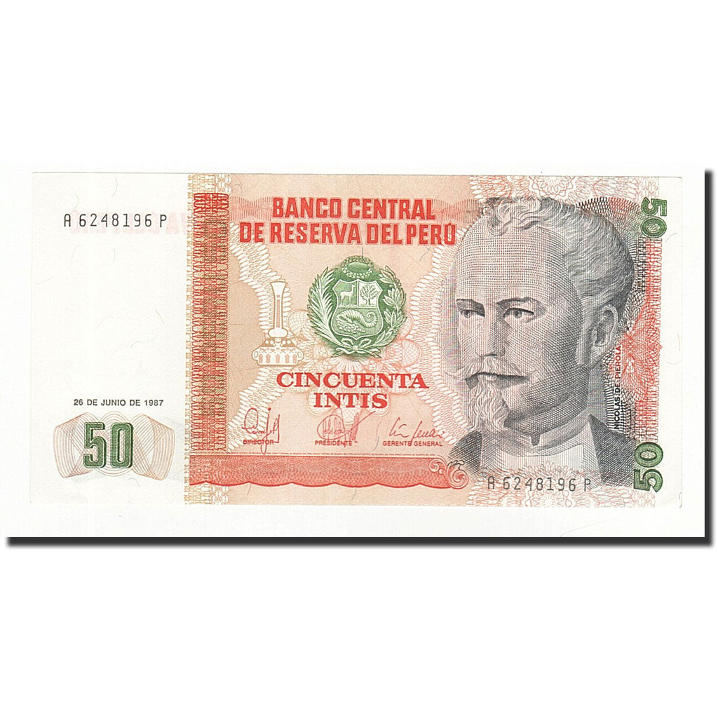 Billete, 50 Intis, Perú, KM:131b, 1987-06-26, SC