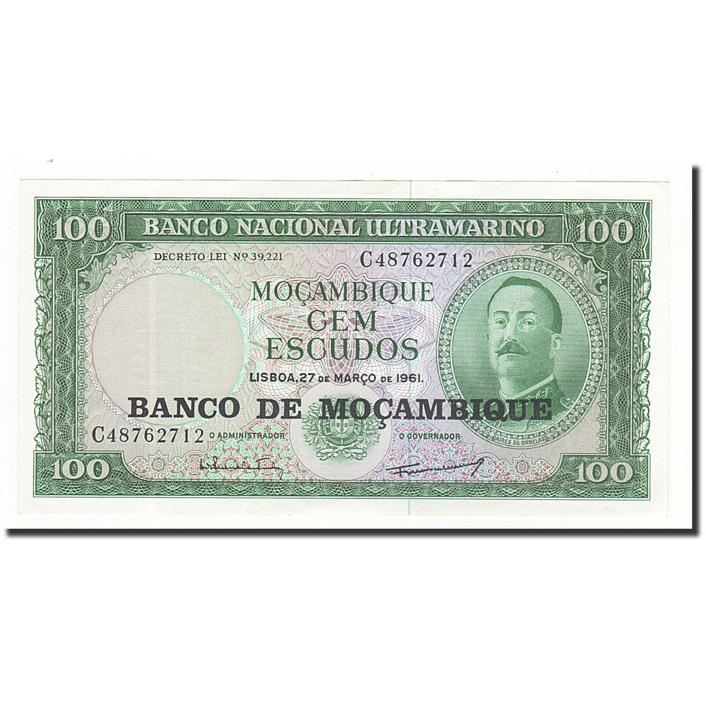 Banknote, Mozambique, 100 Escudos, Undated (1976), KM:117a, UNC(60-62)