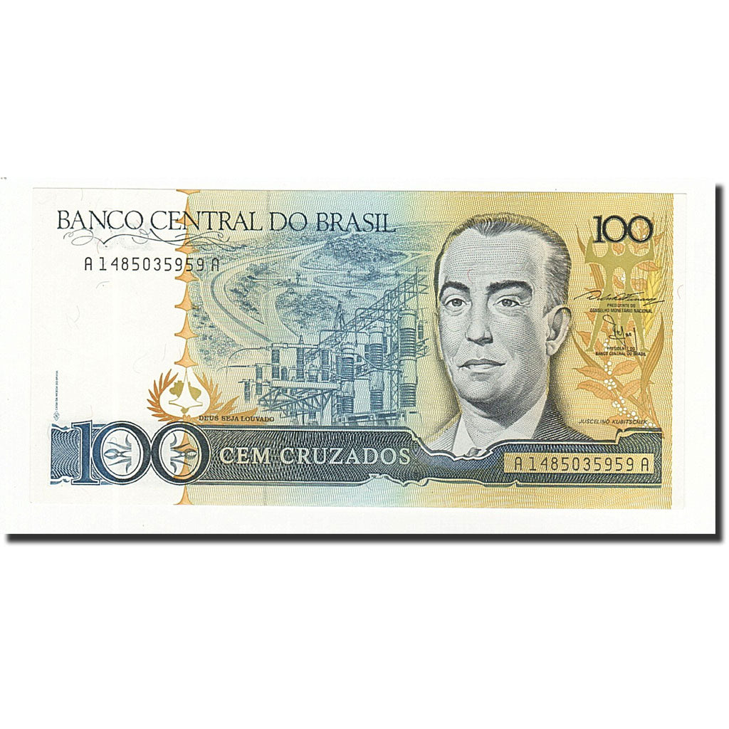 Banknote, Brazil, 100 Cruzados, Undated (1986-88), KM:211b, UNC(65-70)