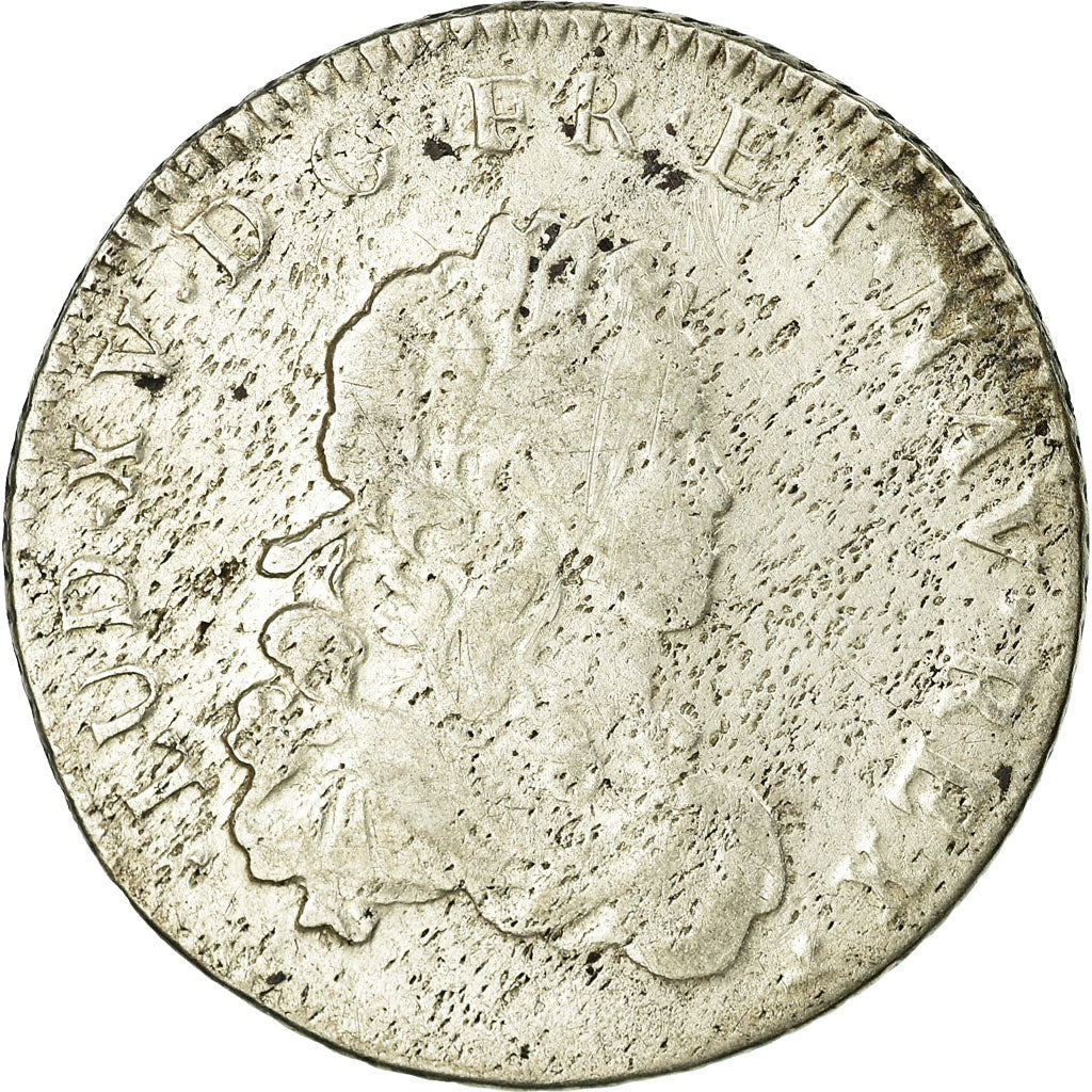 Moneda, Francia, Louis XV, 1/3 Écu de France, 1/3 Ecu, 1722, Rouen, BC+, Plata