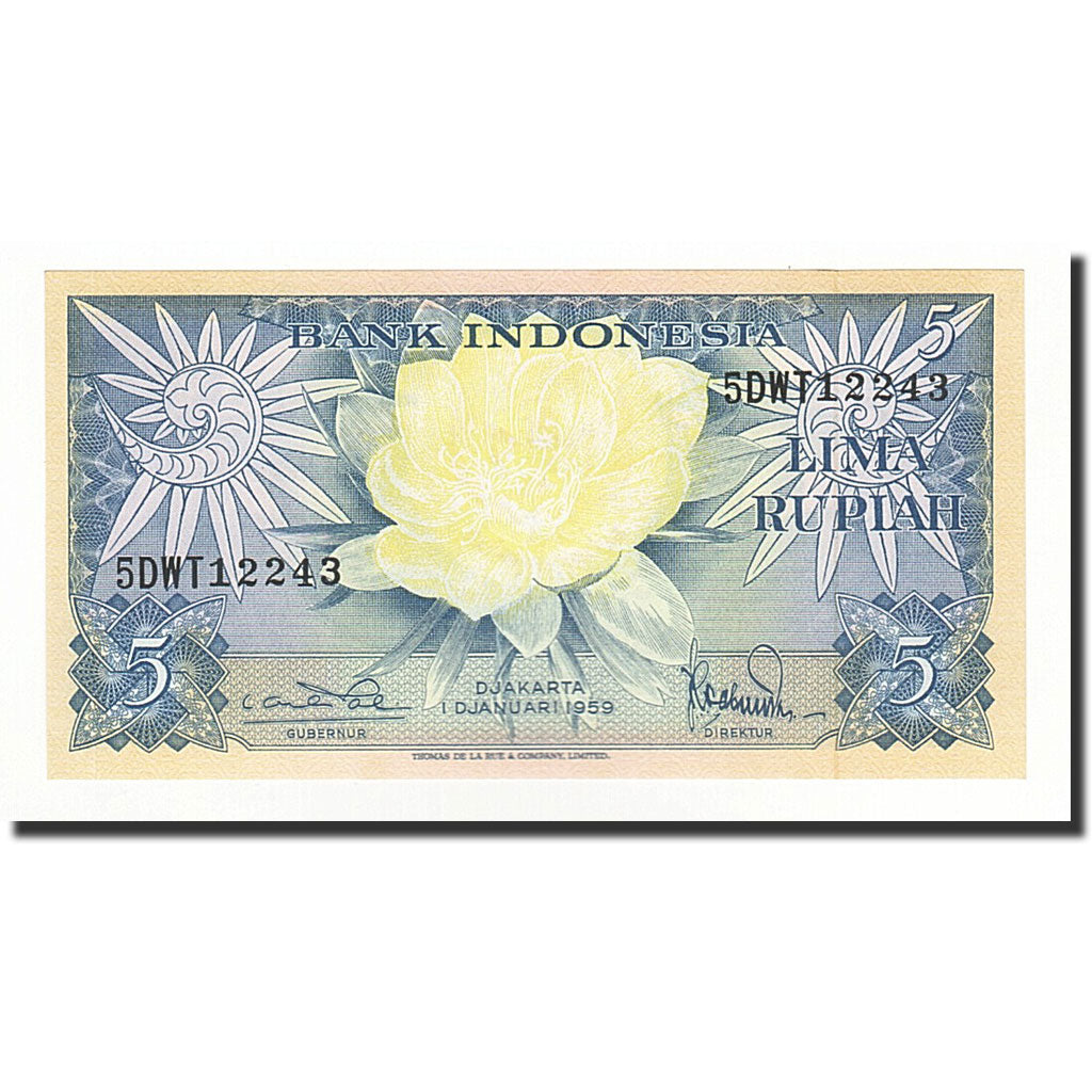 Banknote, Indonesia, 5 Rupiah, 1959-01-01, KM:65, UNC(65-70)