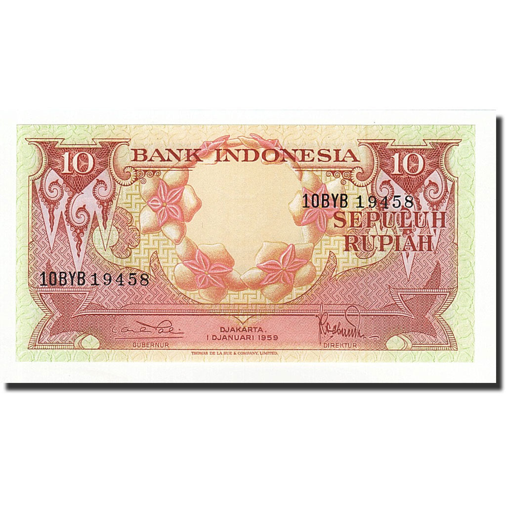 Banknote, Indonesia, 10 Rupiah, 1959-01-01, KM:66, UNC(65-70)