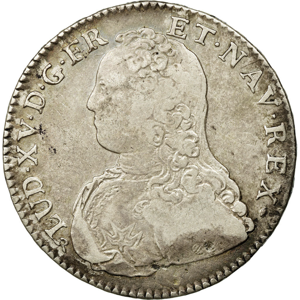 Moneda, Francia, Louis XV, 1/2 Écu aux branches d'olivier, 1/2 ECU, 44 Sols