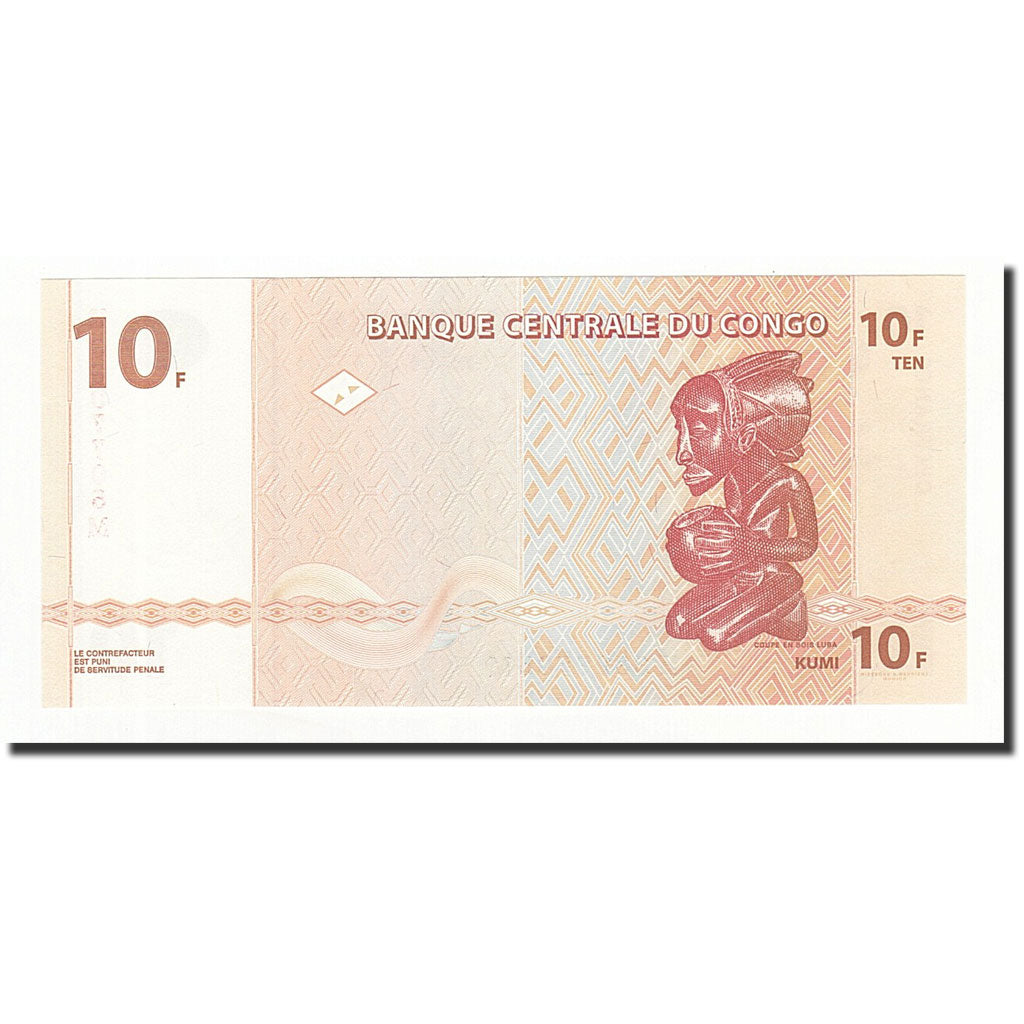 Geldschein, Congo Democratic Republic, 10 Francs, 2003-06-30, KM:93a, UNZ