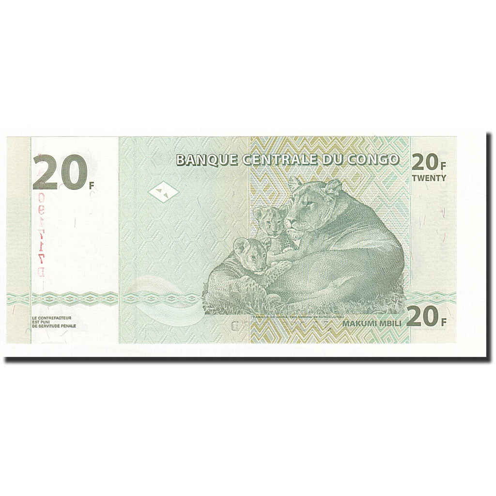 Billet, Congo Democratic Republic, 20 Francs, 2003-06-30, KM:94a, NEUF