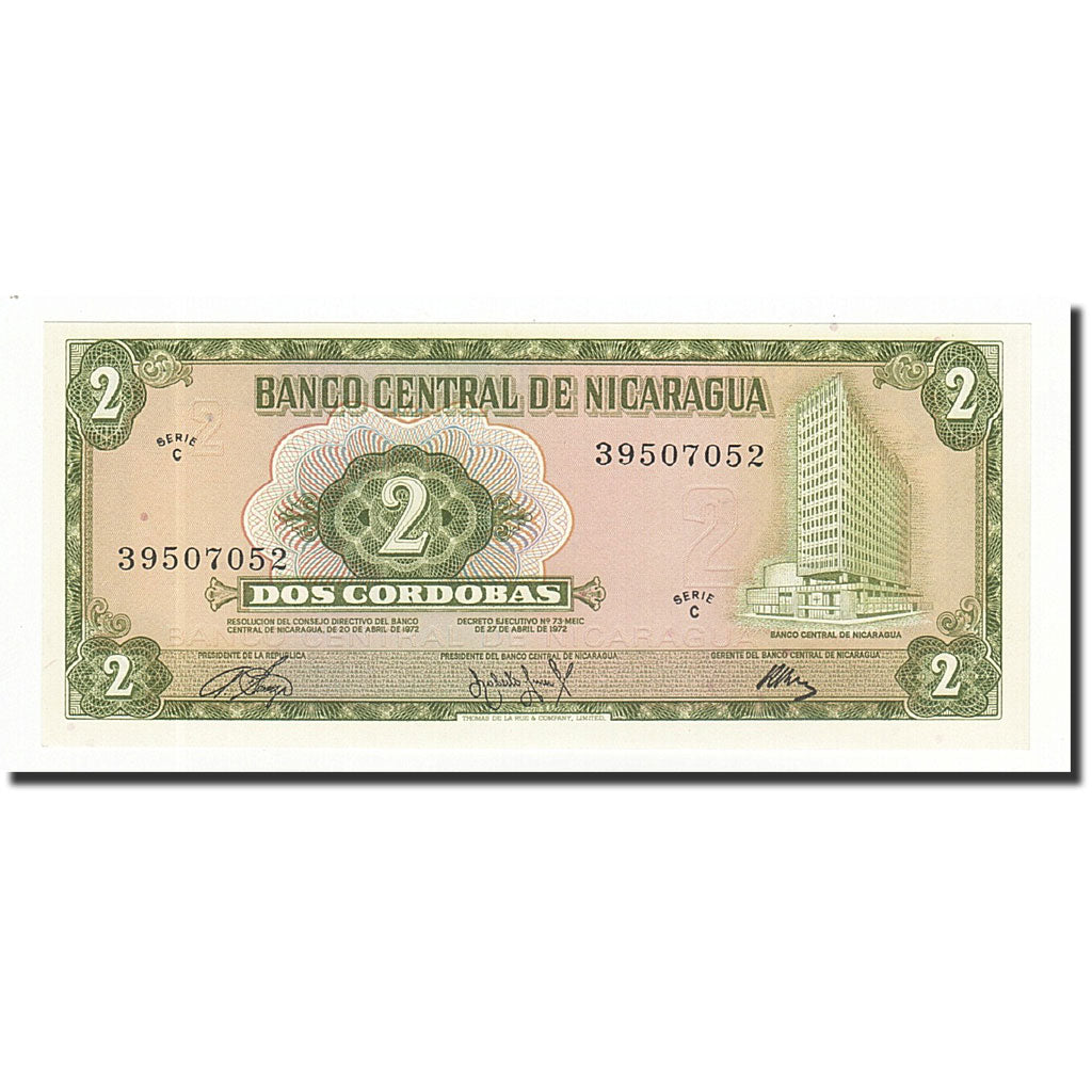 Banknote, Nicaragua, 2 Cordobas, D.1972, KM:121a, UNC(65-70)