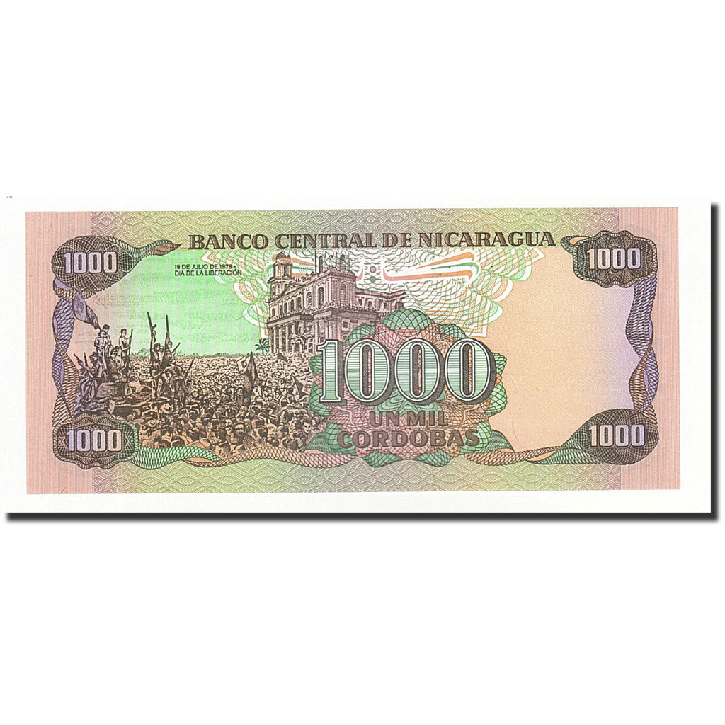 Banknote, Nicaragua, 1000 Cordobas, L.1985, KM:145b, UNC(65-70)