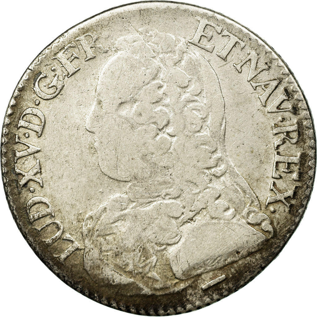 Coin, France, Louis XV, 1/5 Écu aux branches d'olivier, 24 Sols, 1/5 ECU, 1726