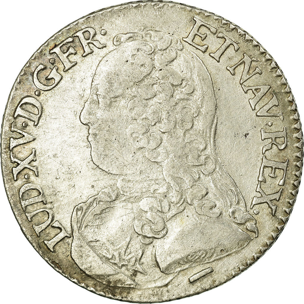 Moneta, Francia, Louis XV, 1/5 Écu aux branches d'olivier, 24 Sols, 1/5 ECU