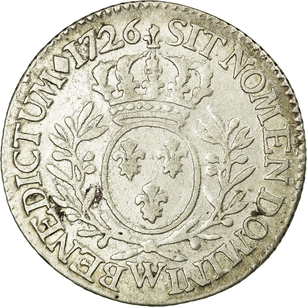 Moneta, Francia, Louis XV, 1/5 Écu aux branches d'olivier, 24 Sols, 1/5 ECU