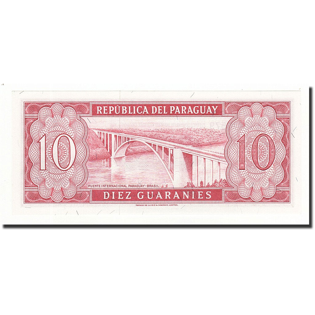 Geldschein, Paraguay, 10 Guaranies, L1952, KM:196b, UNZ
