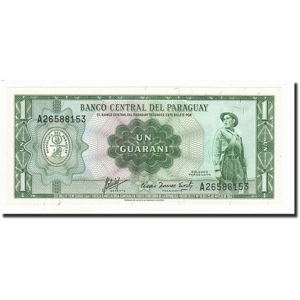 Billete, 1 Guarani, L1952, Paraguay, KM:193b, UNC