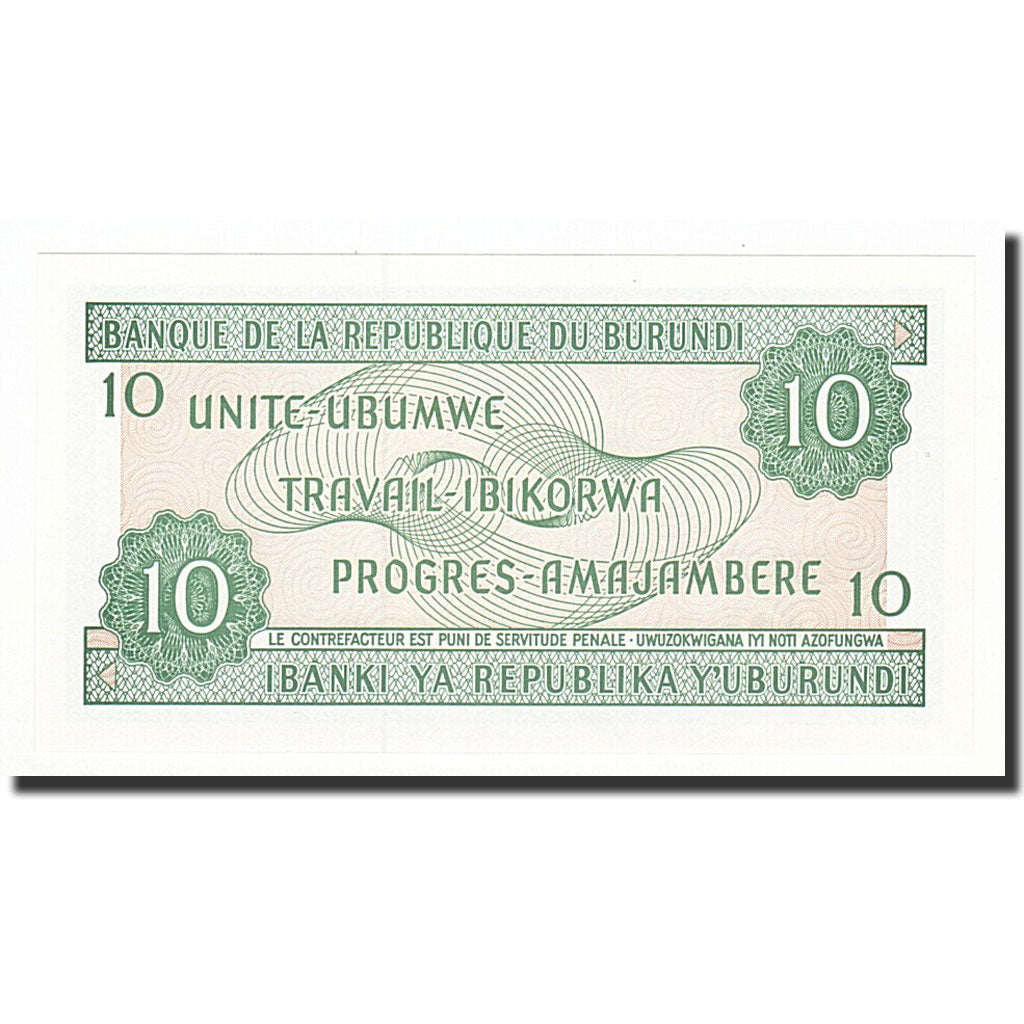 Billete, 10 Francs, Burundi, KM:33d, 1997-02-05, UNC
