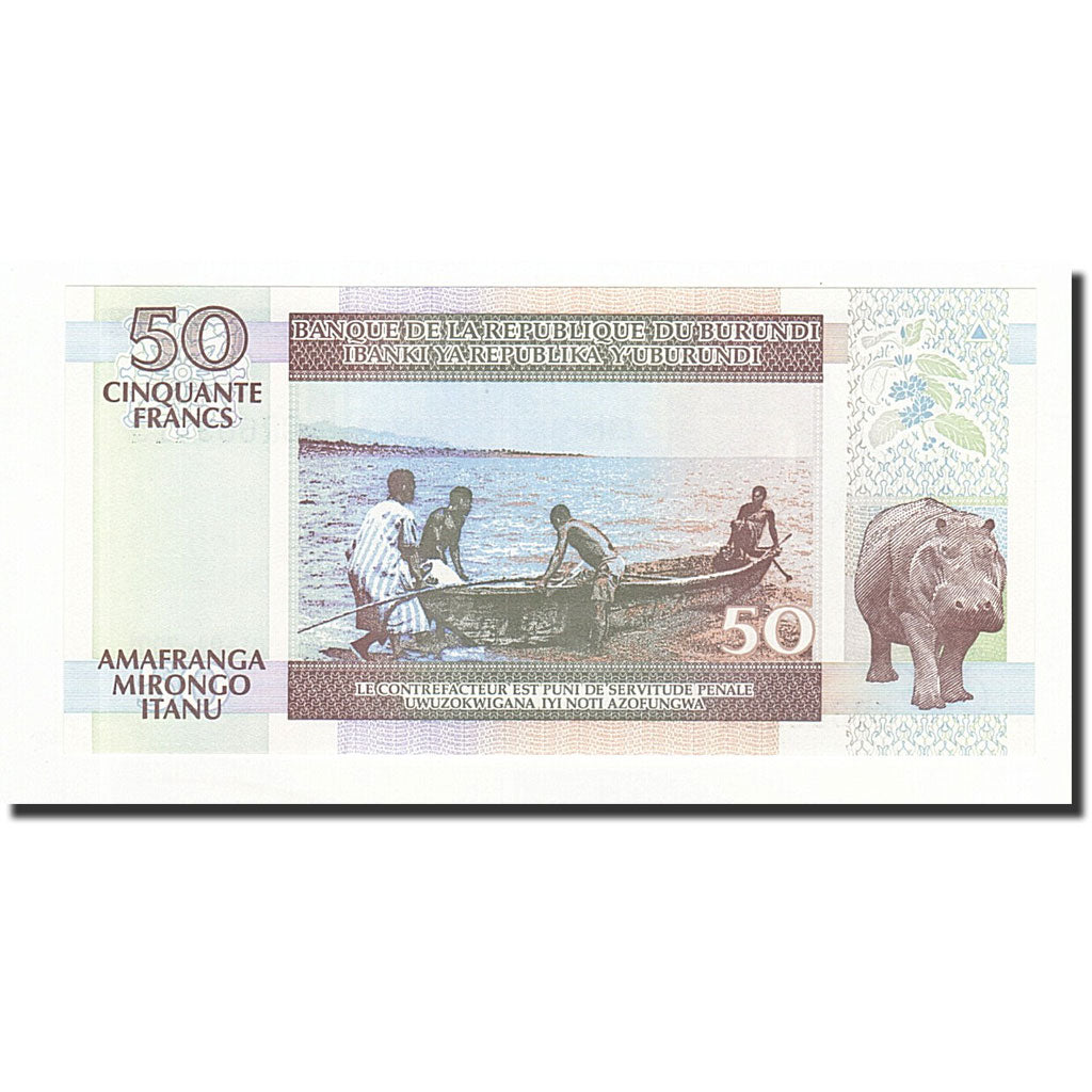 Billete, 50 Francs, Burundi, KM:36c, 2001-08-01, UNC