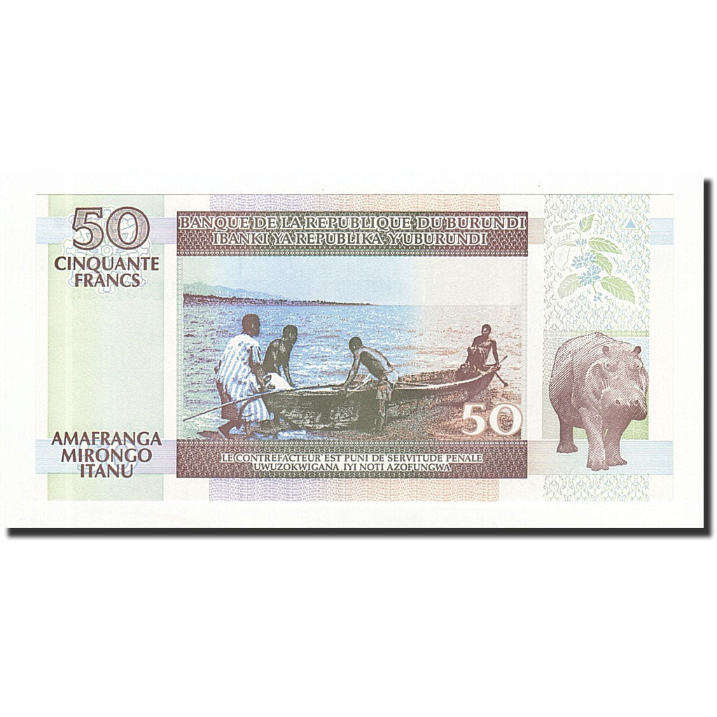 Billete, 50 Francs, Burundi, KM:36b, 1999-02-05, UNC