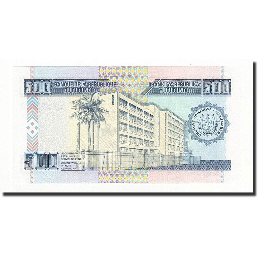 Billete, 500 Francs, Burundi, KM:45a, 2009-05-01, UNC