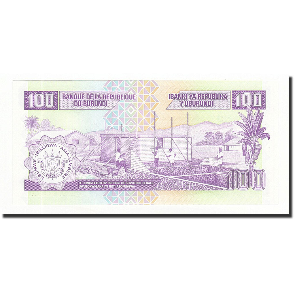 Billete, 100 Francs, Burundi, KM:37b, 1997-12-01, UNC