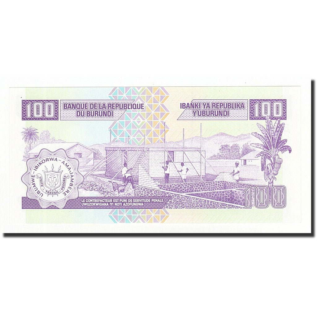 Billete, 100 Francs, Burundi, KM:37a, 1993-10-01, UNC