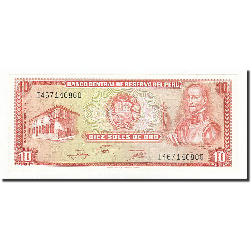Banknote, Peru, 10 Soles De Oro, 1976-11-17, KM:112, UNC(65-70)